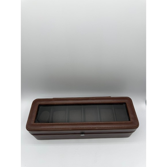 Berkshire Vintage Brown Leather Watch Case - 6 Slot Collector Box - Rare - Picture 6 of 16